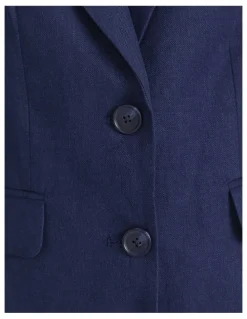 Sportscraft Freya Short Linen Blazer in Navy
