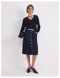 Sportscraft Peyton Denim Midi Skirt