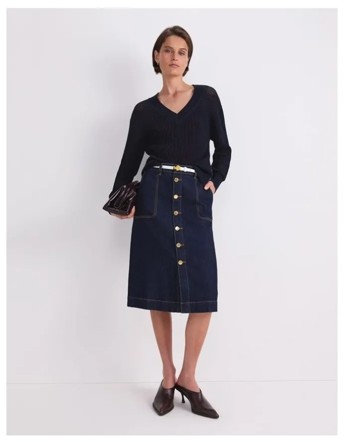 Sportscraft Peyton Denim Midi Skirt
