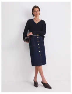 Sportscraft Peyton Denim Midi Skirt