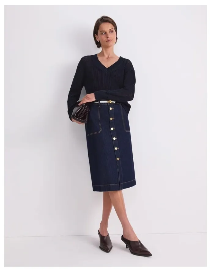 Sportscraft Peyton Denim Midi Skirt