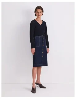 Sportscraft Peyton Denim Midi Skirt