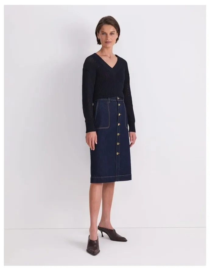 Sportscraft Peyton Denim Midi Skirt