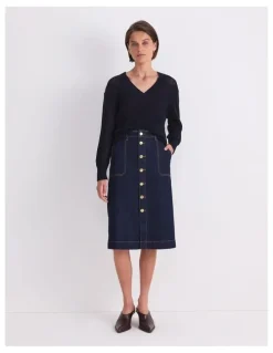 Sportscraft Peyton Denim Midi Skirt