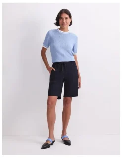 Sportscraft Rosa Linen Short in Classic Navy