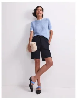 Sportscraft Rosa Linen Short in Classic Navy