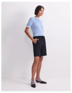 Sportscraft Rosa Linen Short in Classic Navy