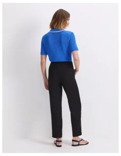 Sportscraft Rosa Tapered Linen Pant in Black