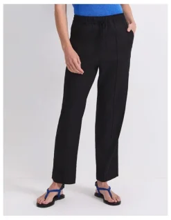 Sportscraft Rosa Tapered Linen Pant in Black