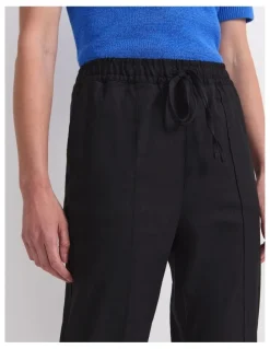 Sportscraft Rosa Tapered Linen Pant in Black
