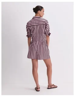 Sportscraft Tara Stripe Cotton Short in Pink