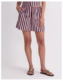 Sportscraft Tara Stripe Cotton Short in Pink
