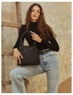 Status Anxiety Last Mountains Double Handle Satchel Bag in Black