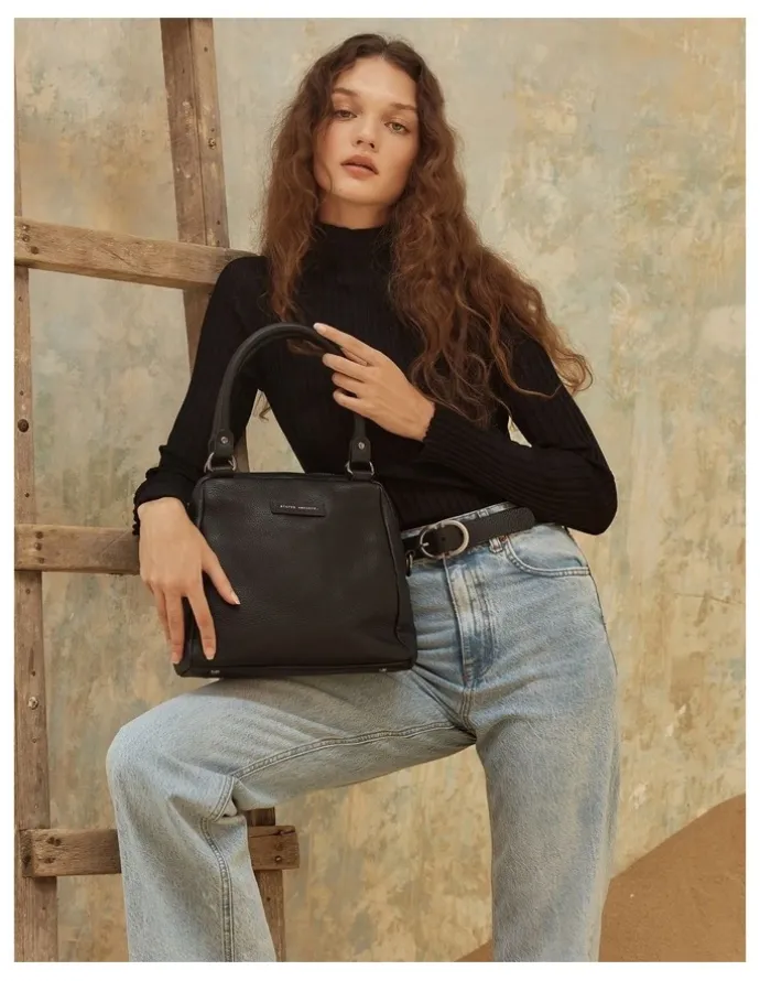 Status Anxiety Last Mountains Double Handle Satchel Bag in Black