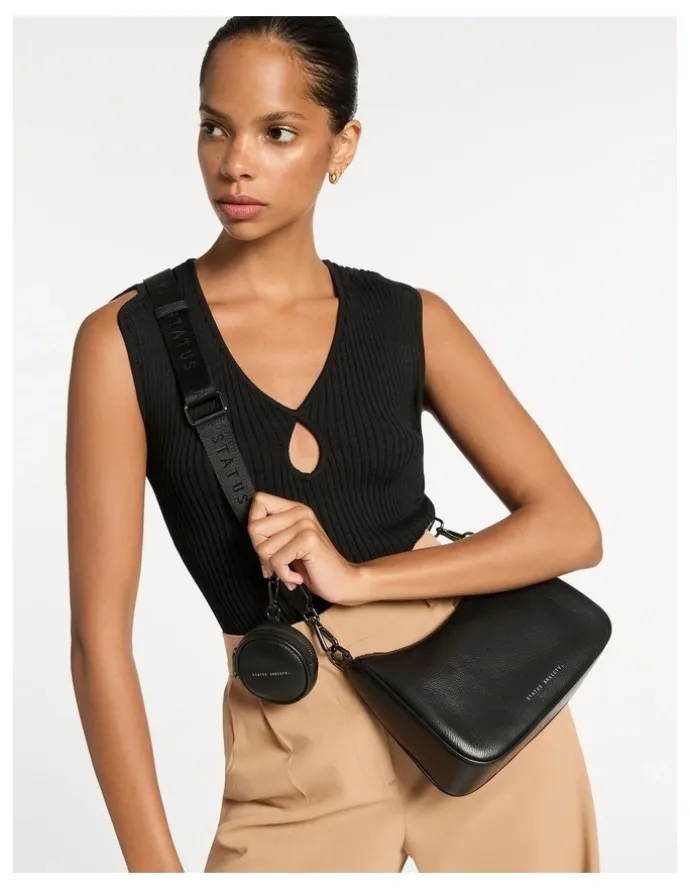 Status Anxiety Look Both Ways Crossbody Bag in Black