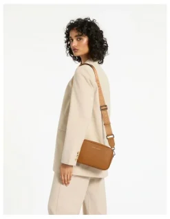 Status Anxiety Plunder Crossbody Bag with Dual Straps in Camel