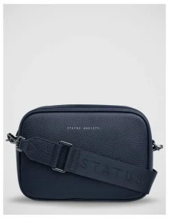 Status Anxiety Plunder Crossbody Bag with Dual Straps in Midnight Blue