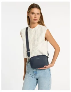 Status Anxiety Plunder Crossbody Bag with Dual Straps in Midnight Blue