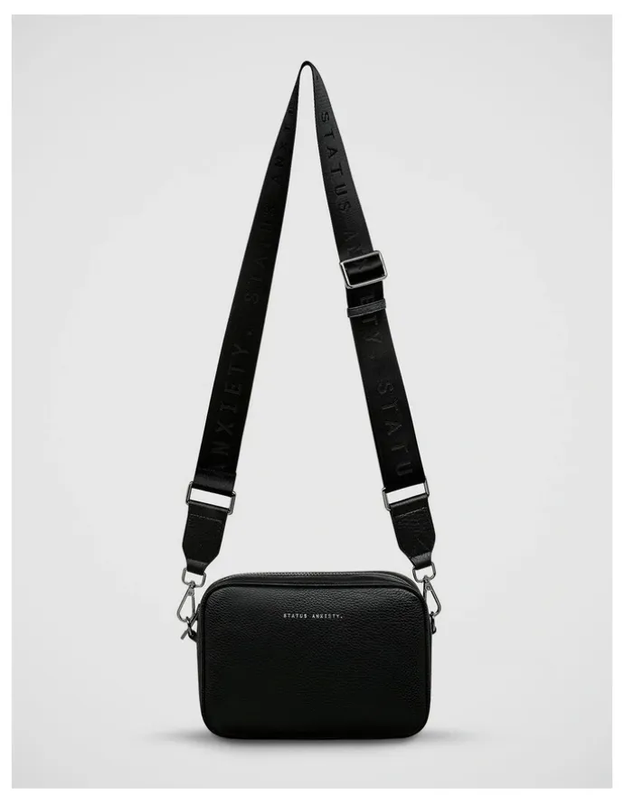 Status Anxiety Plunder Crossbody Bag with Dual Straps in Black