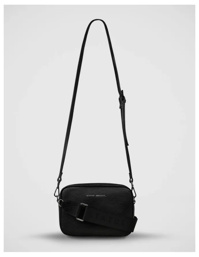 Status Anxiety Plunder Crossbody Bag with Dual Straps in Black