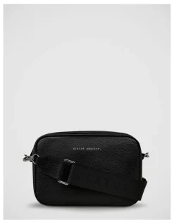 Status Anxiety Plunder Crossbody Bag with Dual Straps in Black