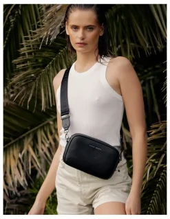 Status Anxiety Plunder Crossbody Bag with Dual Straps in Black