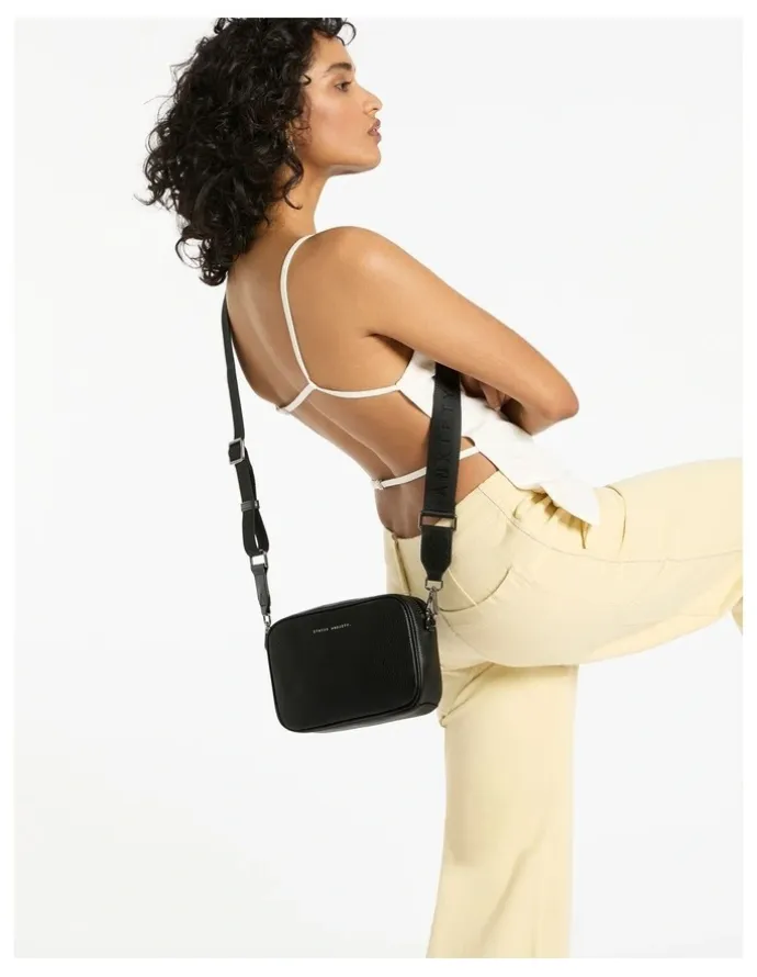 Status Anxiety Plunder Crossbody Bag with Dual Straps in Black