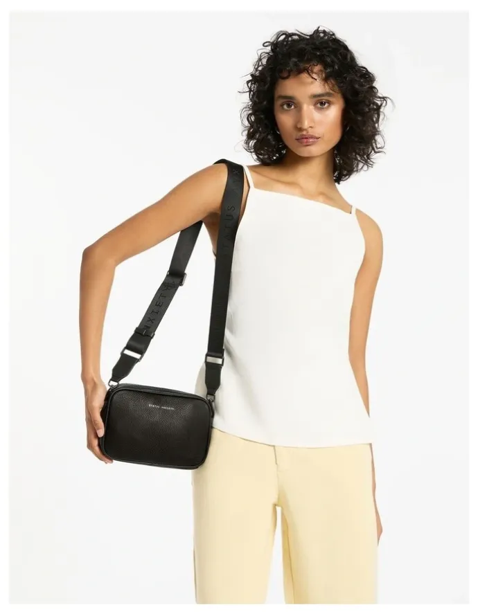 Status Anxiety Plunder Crossbody Bag with Dual Straps in Black