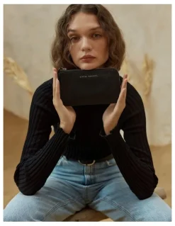 Status Anxiety Smoke and Mirrors Zip Around Wallet in Black