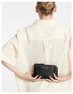 Status Anxiety Smoke and Mirrors Zip Around Wallet in Black