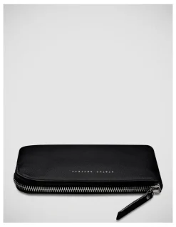 Status Anxiety Smoke and Mirrors Zip Around Wallet in Black