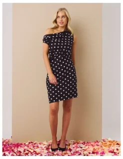 Stella Polka Dress in Black/Vanilla
