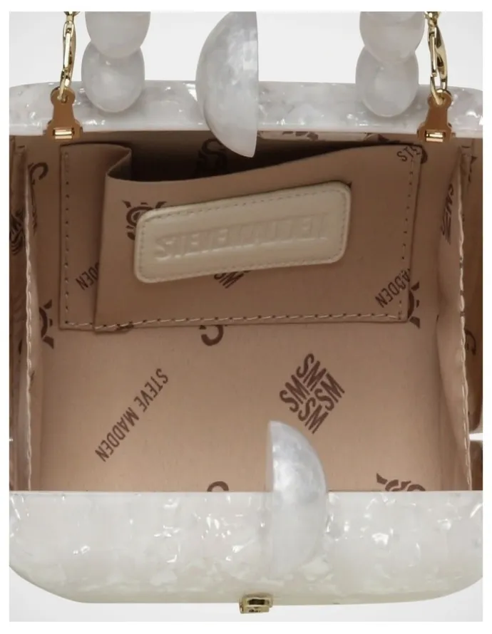 Steve Madden BAllure Clutch Bag in White/Gold
