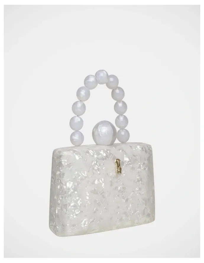 Steve Madden BAllure Clutch Bag in White/Gold