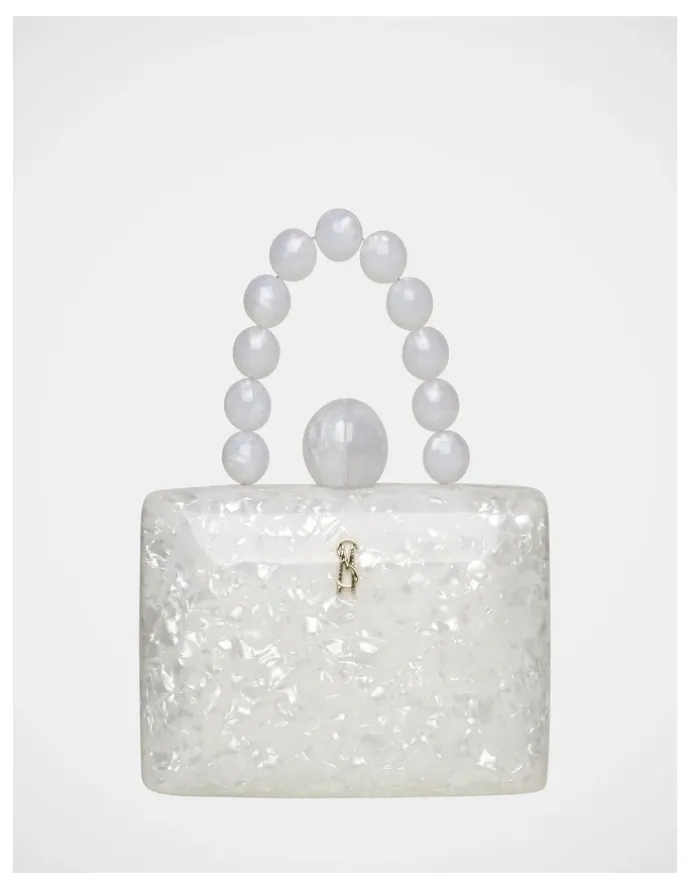 Steve Madden BAllure Clutch Bag in White/Gold