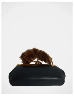 Steve Madden Bamira Clutch Bag in Black/Gold