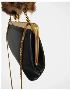 Steve Madden Bamira Clutch Bag in Black/Gold