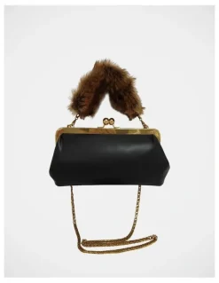 Steve Madden Bamira Clutch Bag in Black/Gold