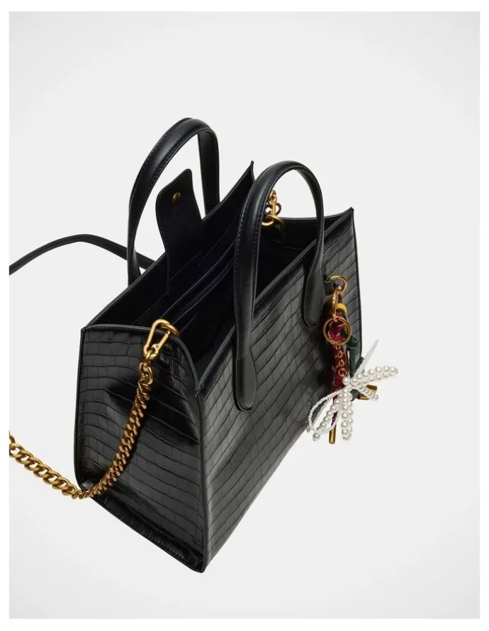 Steve Madden BCalleb Tote Bag in Black Croco