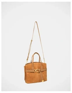 Steve Madden BSadee Tote Bag in Cognac/Gold