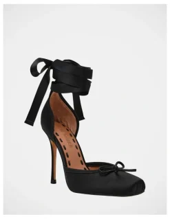 Steve Madden Larina Dress Heels in Black Satin