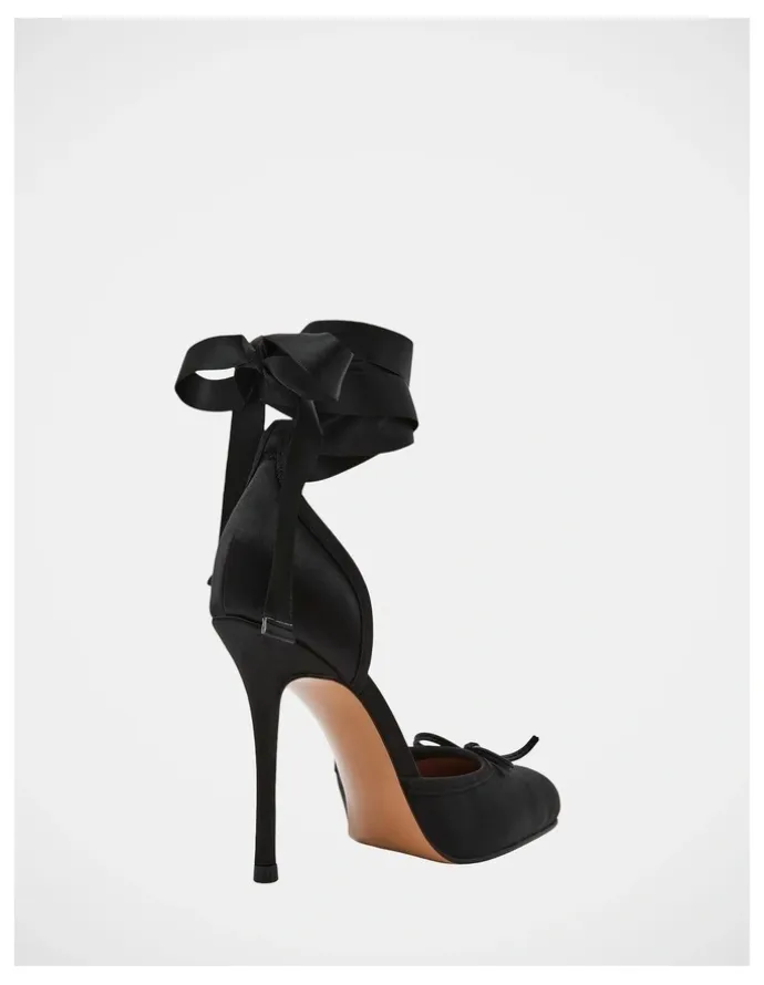 Steve Madden Larina Dress Heels in Black Satin