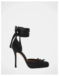 Steve Madden Larina Dress Heels in Black Satin