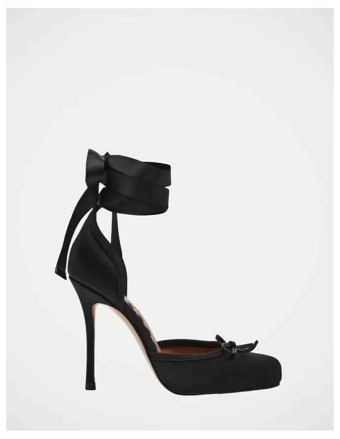 Steve Madden Larina Dress Heels in Black Satin