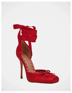 Steve Madden Larina Dress Heels in Red Satin