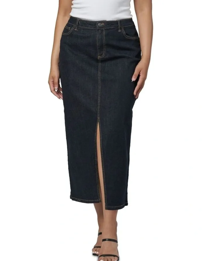 Sunday in the City Hype Denim Maxi Skirt in Denim