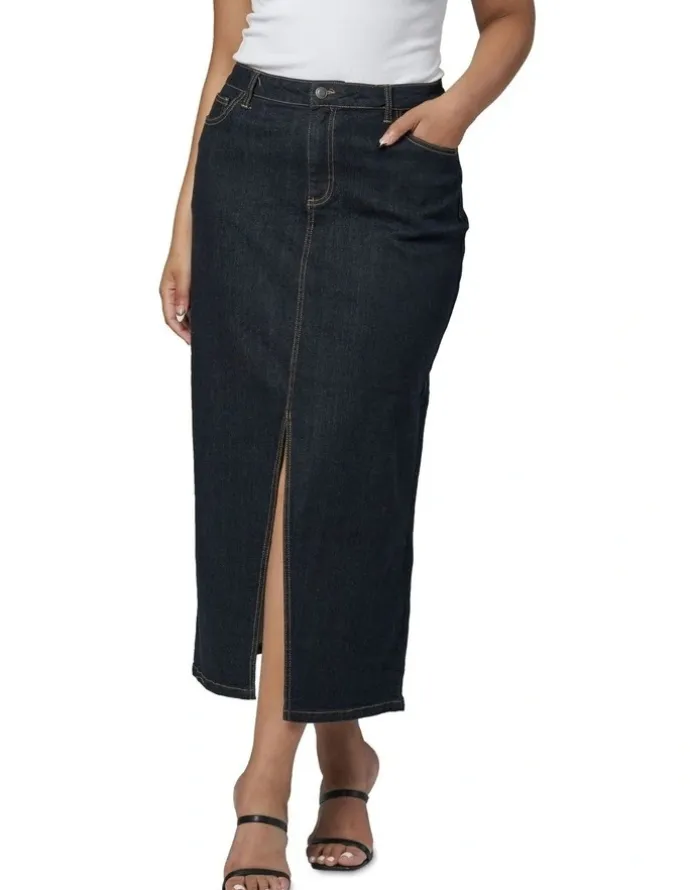 Sunday in the City Hype Denim Maxi Skirt in Denim