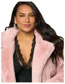 Sunday in the City Midnight Aura Fur Jacket in Pink