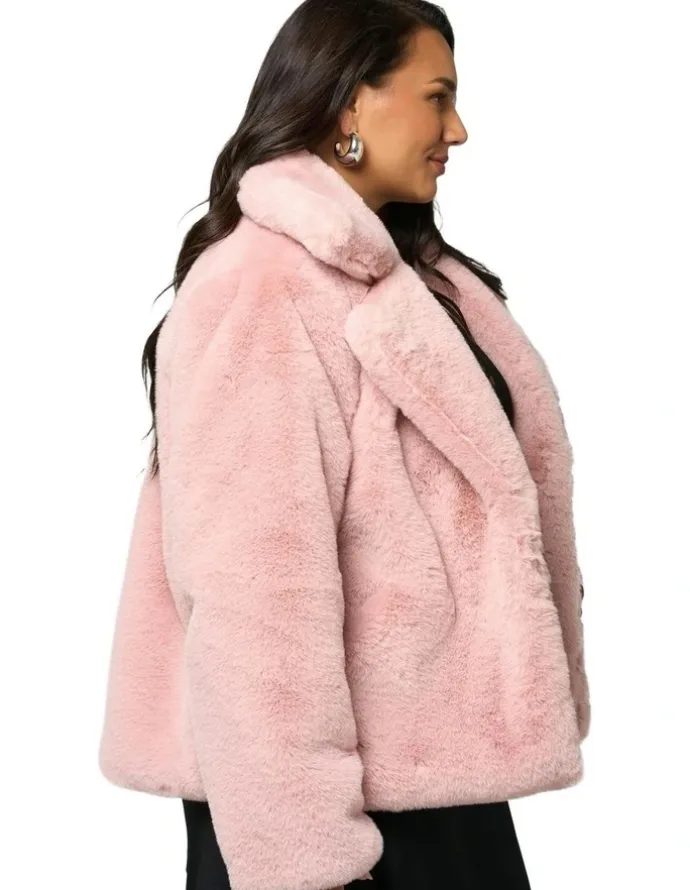 Sunday in the City Midnight Aura Fur Jacket in Pink