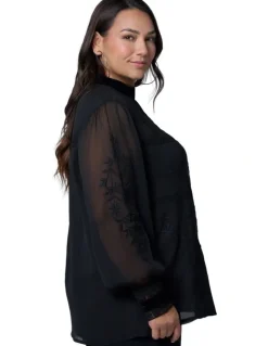 Sunday in the City Nightfall Embroidered Blouse